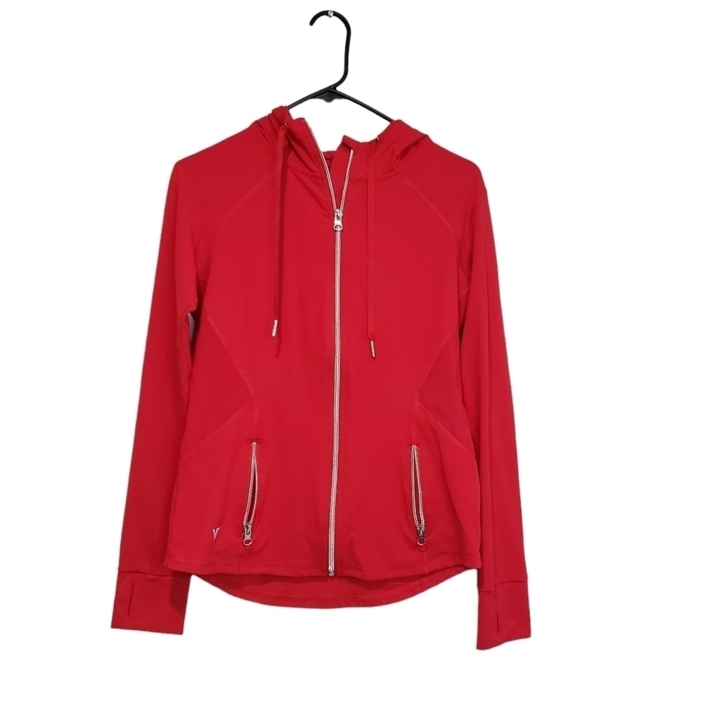 V Shred Weightless Red Zippered Hooded Jacket Size Medium